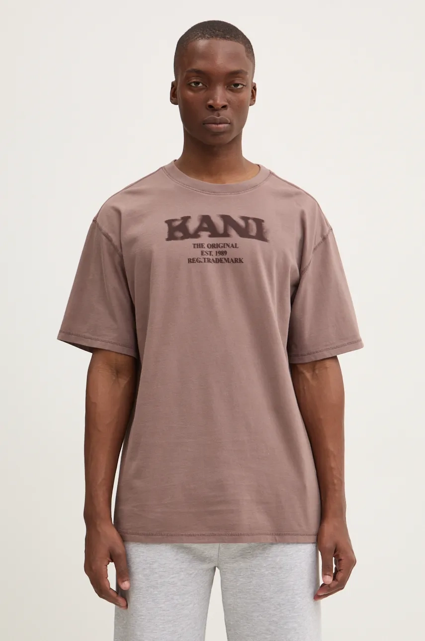 

Хлопковая футболка Karl Kani, коричневый