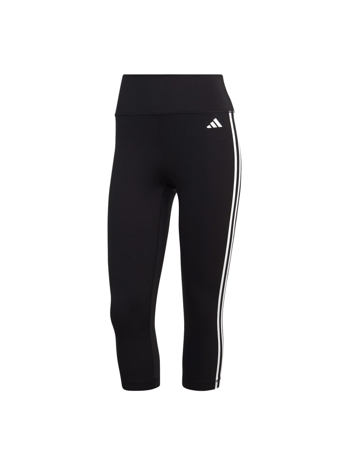 

Леггинсы Train Essentials с тремя полосками и высокой талией длиной 3/4, черного цвета adidas