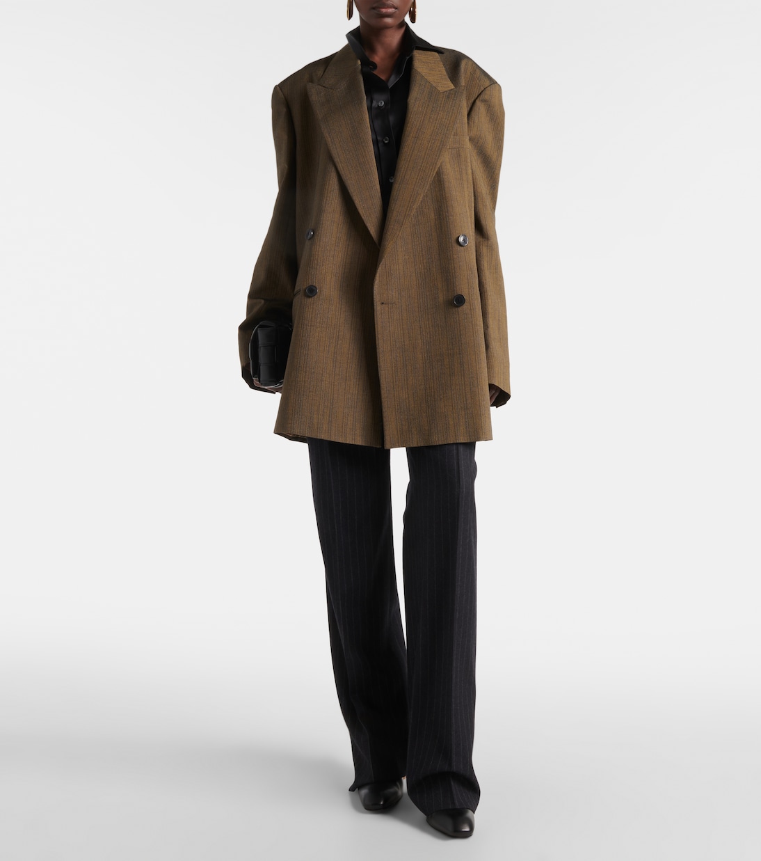 Двубортный блейзер из смесовой хлопковой ткани Dries Van Noten, желтый — фото 2