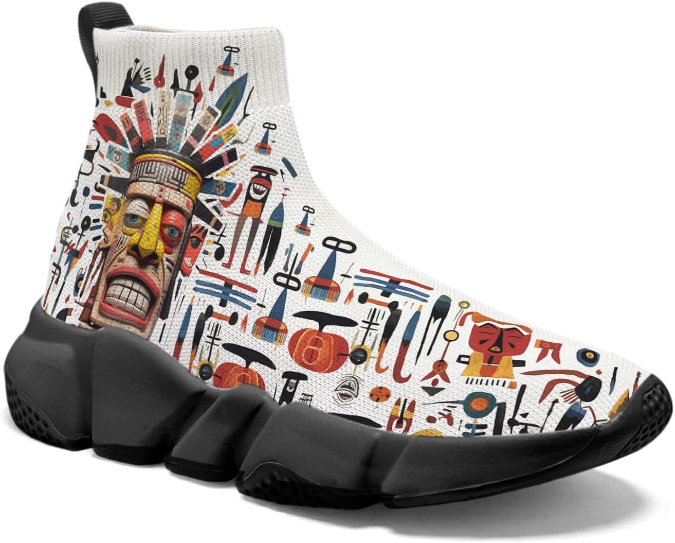 

Мужские вязаные носочные кроссовки Hetios - удобные легкие слипоны для ходьбы, Indian Totem_10