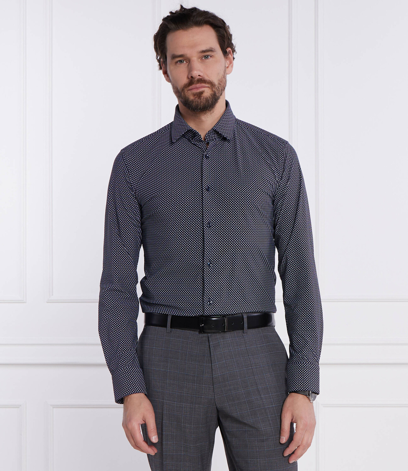 Рубашка BOSS BLACK P-HANK-s-kent-C1-222 Slim Fit, темно-синий — фото 3
