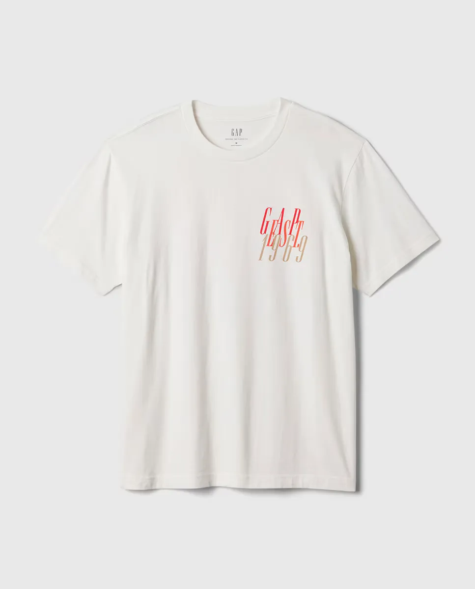 

Мужская футболка с принтом на груди Gap, белый