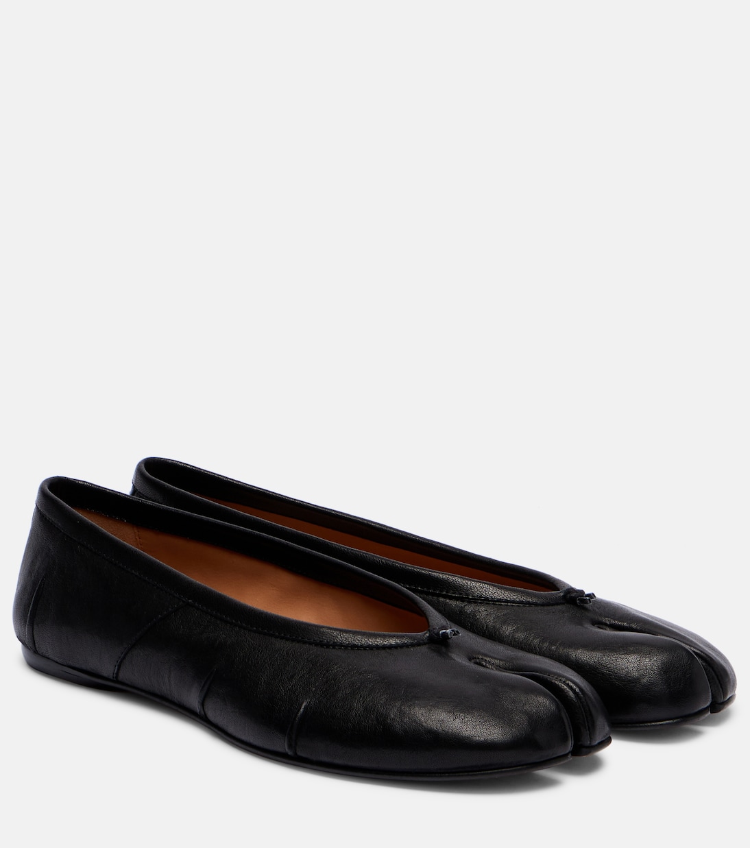 Балетки Tabi New из кожи Maison Margiela, черный
