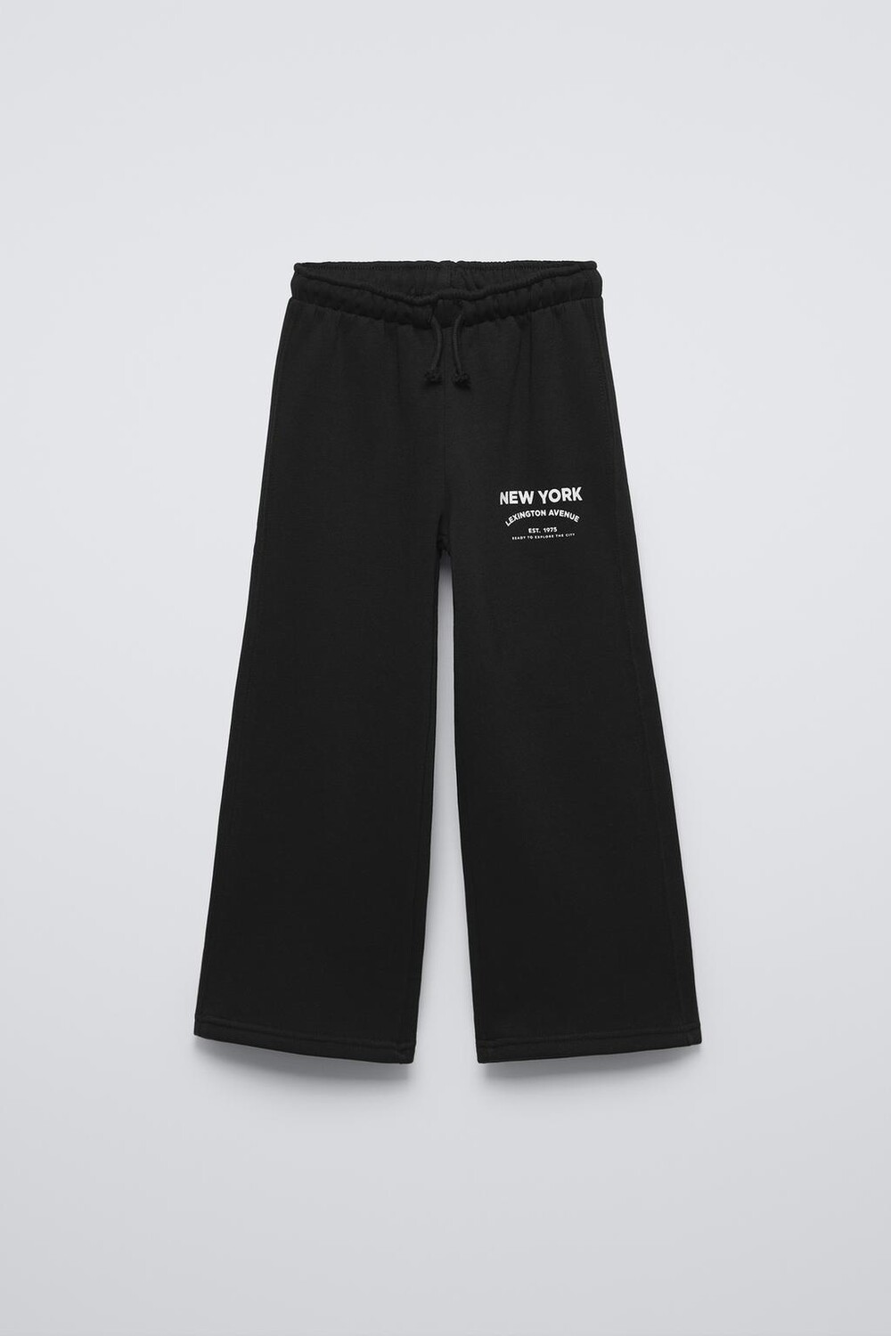 

Широкие брюки из плюша с текстовым принтом ZARA, черный
