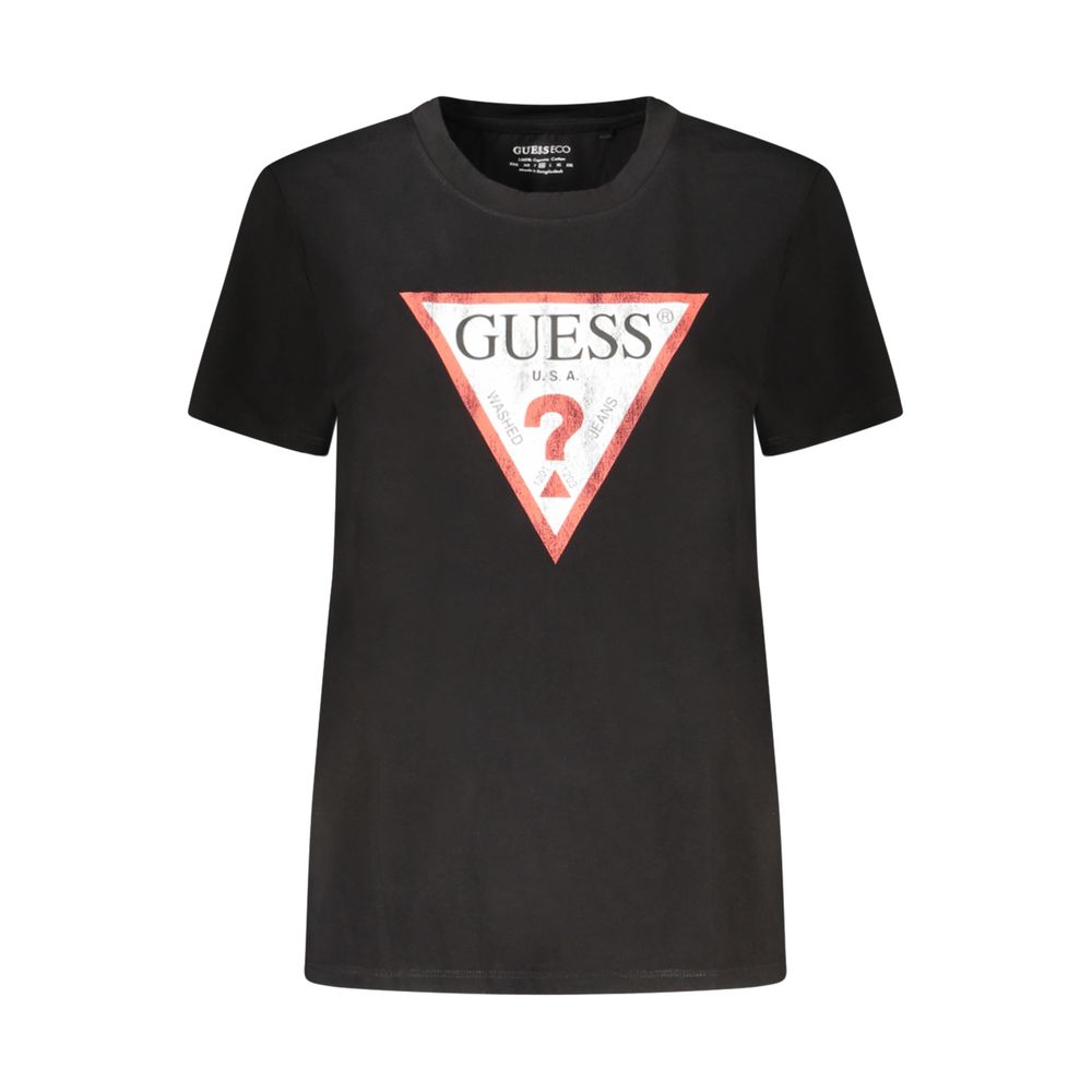 

Черная хлопковая футболка Guess Shoes, черный