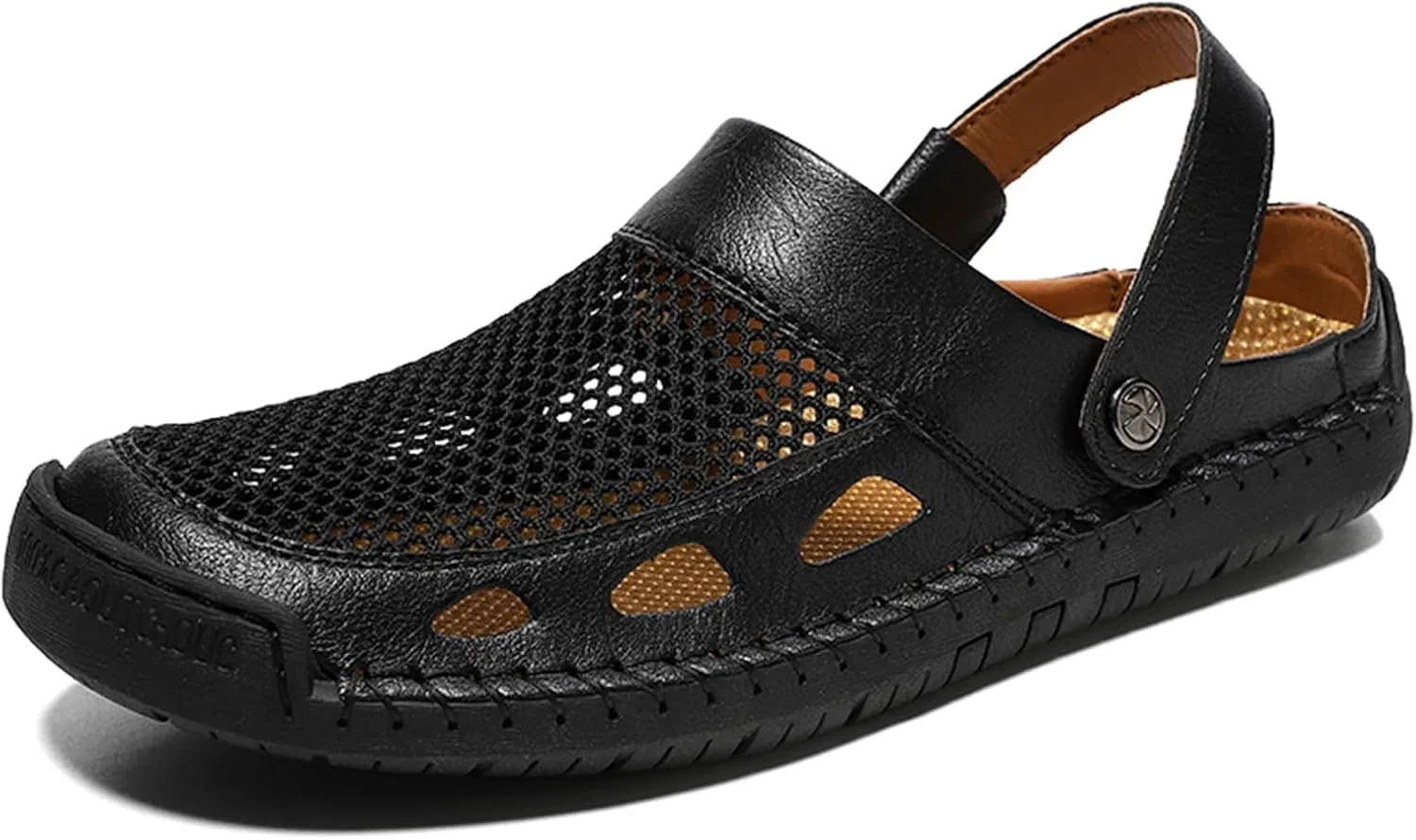 Мужские лоферы с перфорацией, без бренда, модель Mens Hollow Mesh Slip-On Loafers, черный
