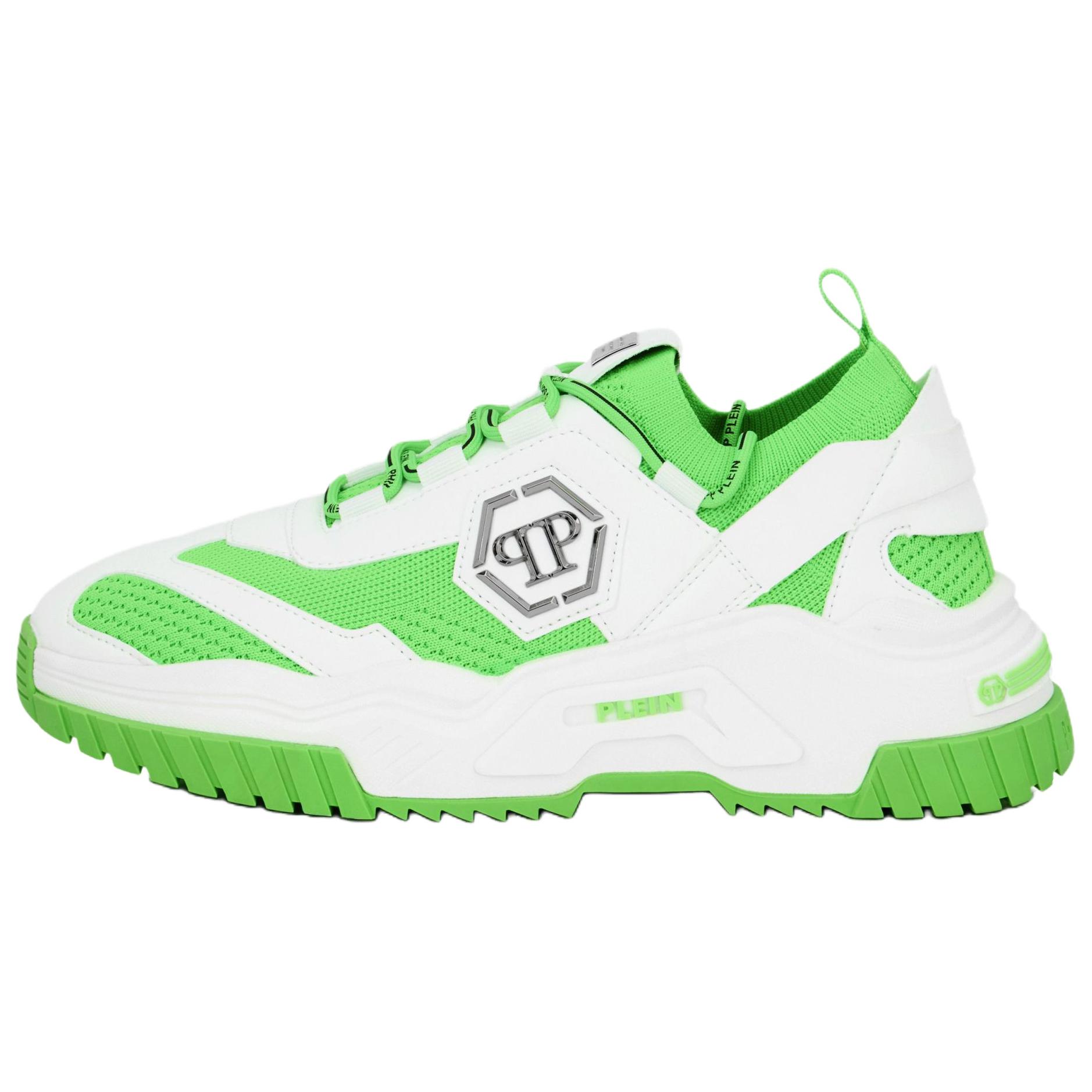

PHILIPP PLEIN Predator Leather Low top Chunky Sneakers Unisex белый зеленый