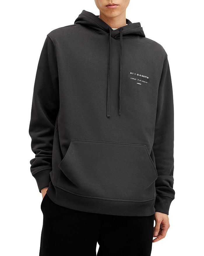 

Хлопковый худи свободного кроя Redact ALLSAINTS, черный