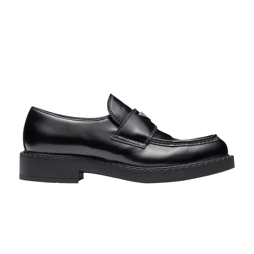 Шоколадные лоферы Prada, черный