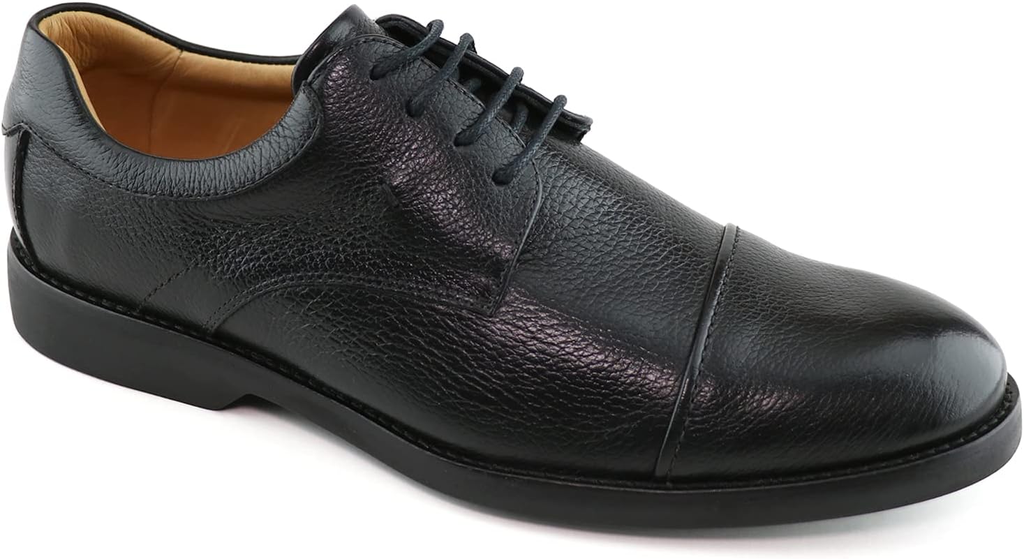 

Мужские повседневные удобные кожаные туфли Marc Joseph New York, классические современные формальные оксфорды или дерби с закрытой шнуровкой и гладким носком, черный