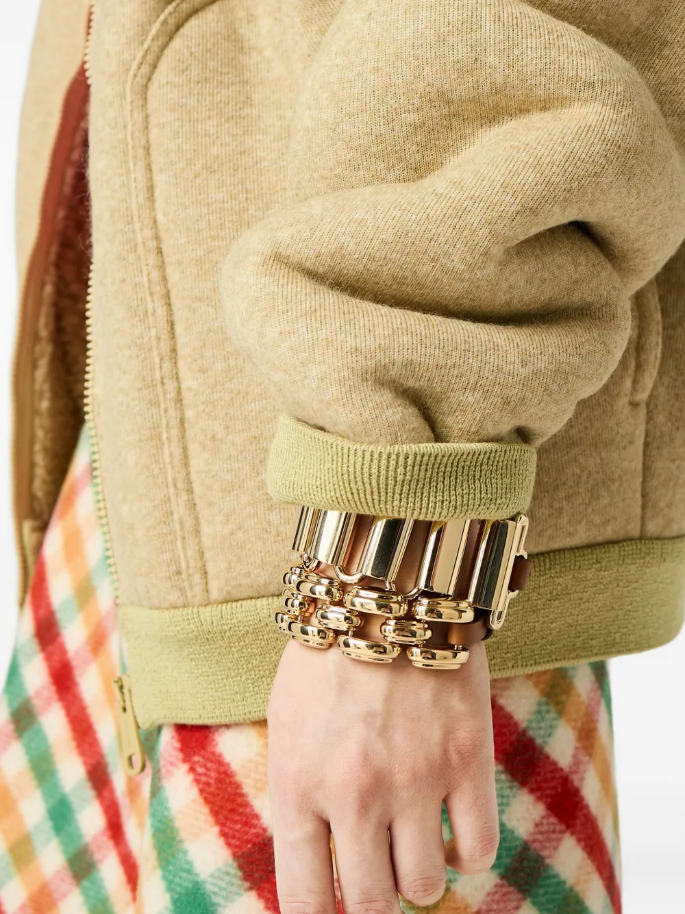 

Браслет из металла и кожи MIU MIU