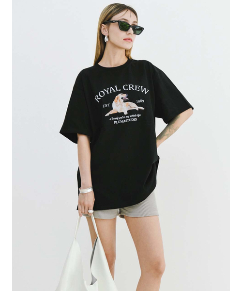 

Футболка с коротким рукавом, крой Royal Crew, бренд PlunaStudio, черная, Черный, Футболка с коротким рукавом, крой Royal Crew, бренд PlunaStudio, черная