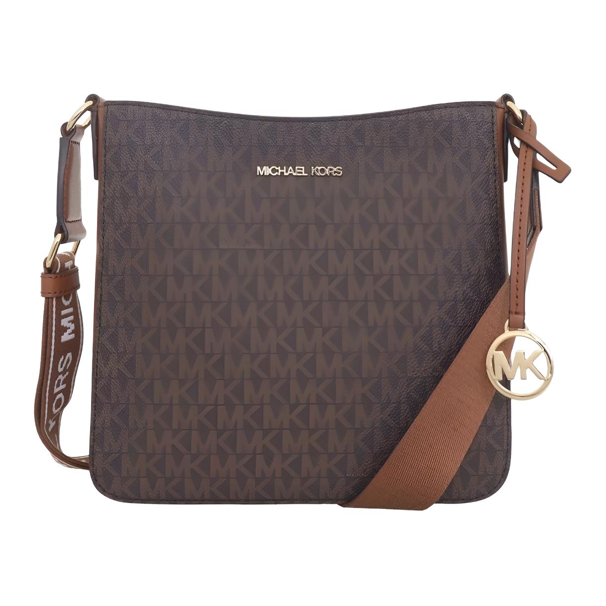 

Michael Kors Женская дорожная сумка через плечо Jet Set из канваса с покрытием, коричневый