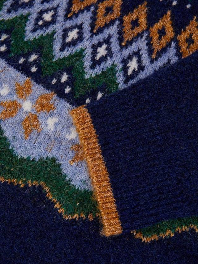 Детский джемпер Fair Isle из шерстяной смеси Monsoon, Navy — фото 3