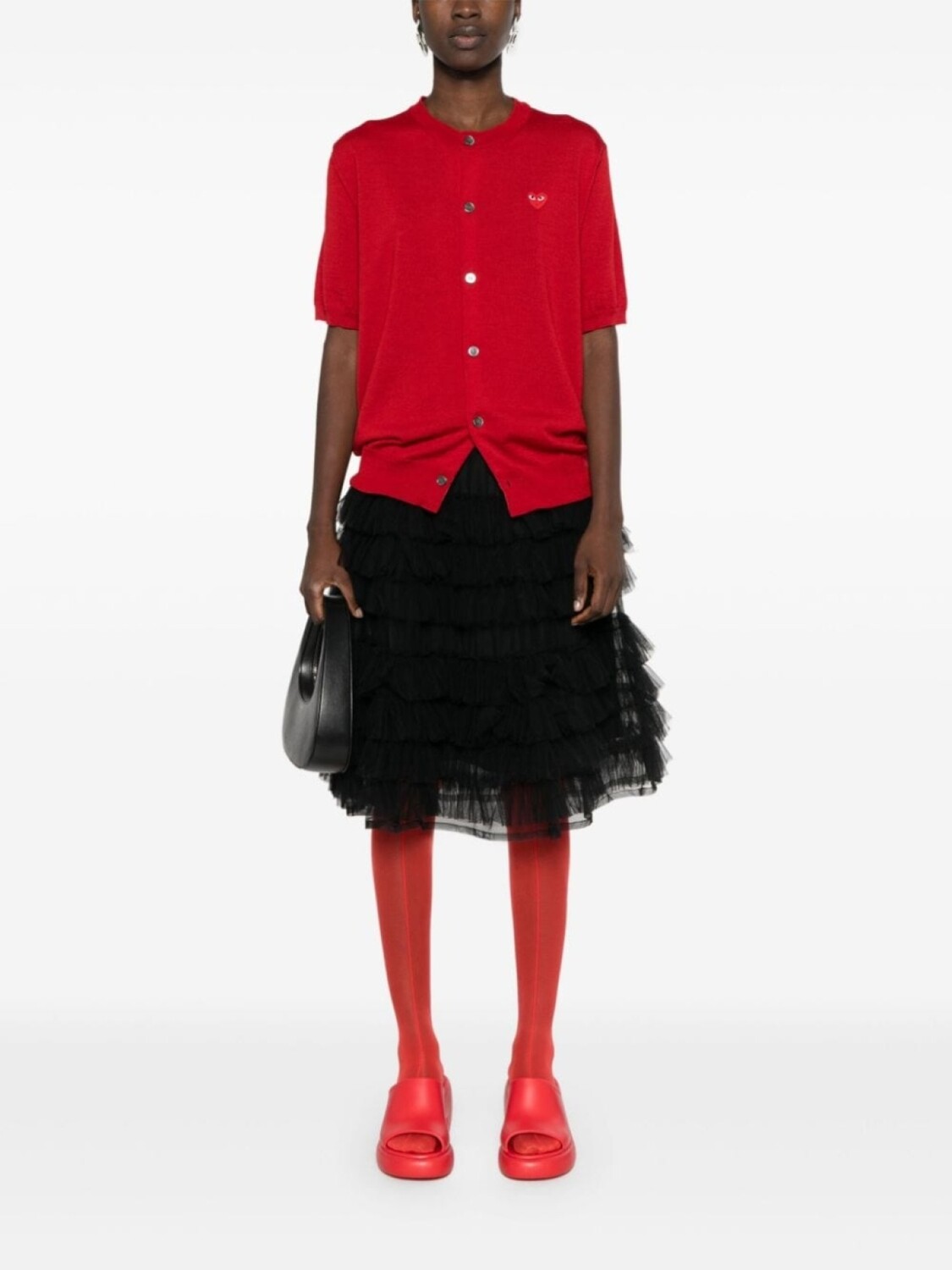Comme Des Garçons Play шерстяной кардиган с нашивкой, красный — фото 2