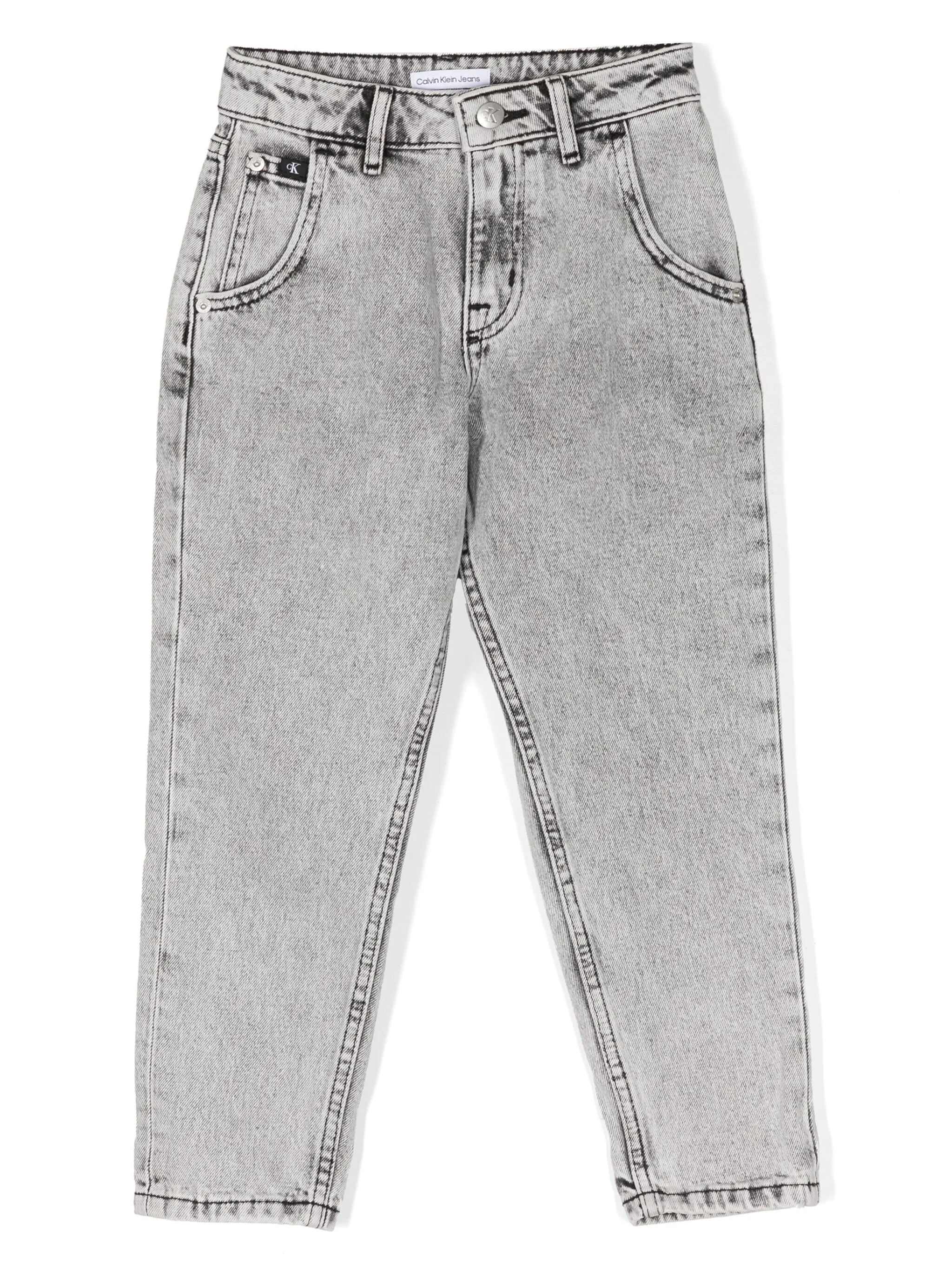 

Джинсы средней посадки с тисненым логотипом Calvin Klein Kids, черный