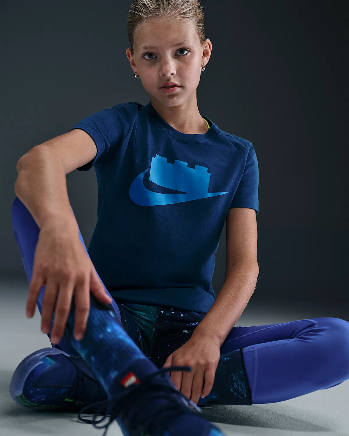 Детская футболка с логотипом Nike x LEGO® Collection, Brave Blue — фото 2