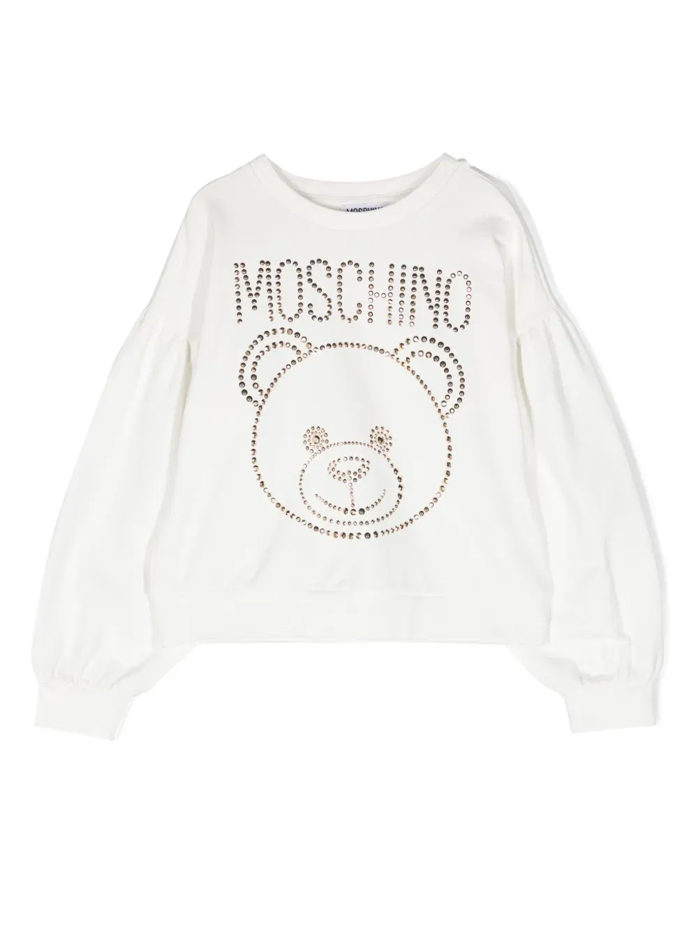 Толстовка, украшенная плюшевым мишкой Moschino Kids, белый