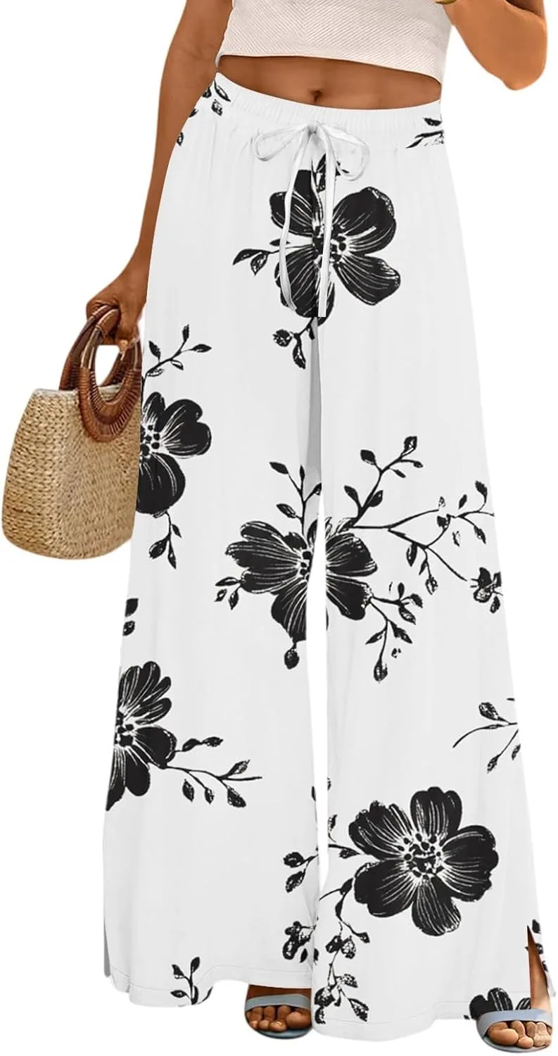 

FlekmanArt широкие брюки женские летние высокие бока богемные