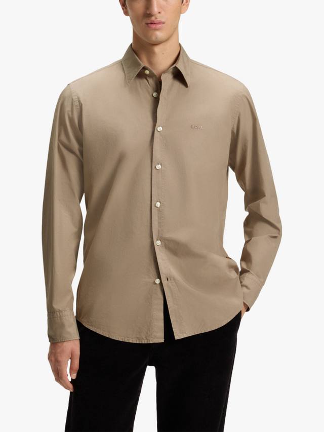 

BOSS Relegant хлопковая рубашка Regular Fit HUGO BOSS, Open Green