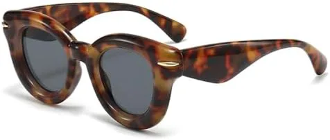 

Надувные круглые панк-солнцезащитные очки для женщин и мужчин, спортивные солнцезащитные очки для женщин, винтажные очки в стиле стимпанк MTZJH, C2 Demi Black