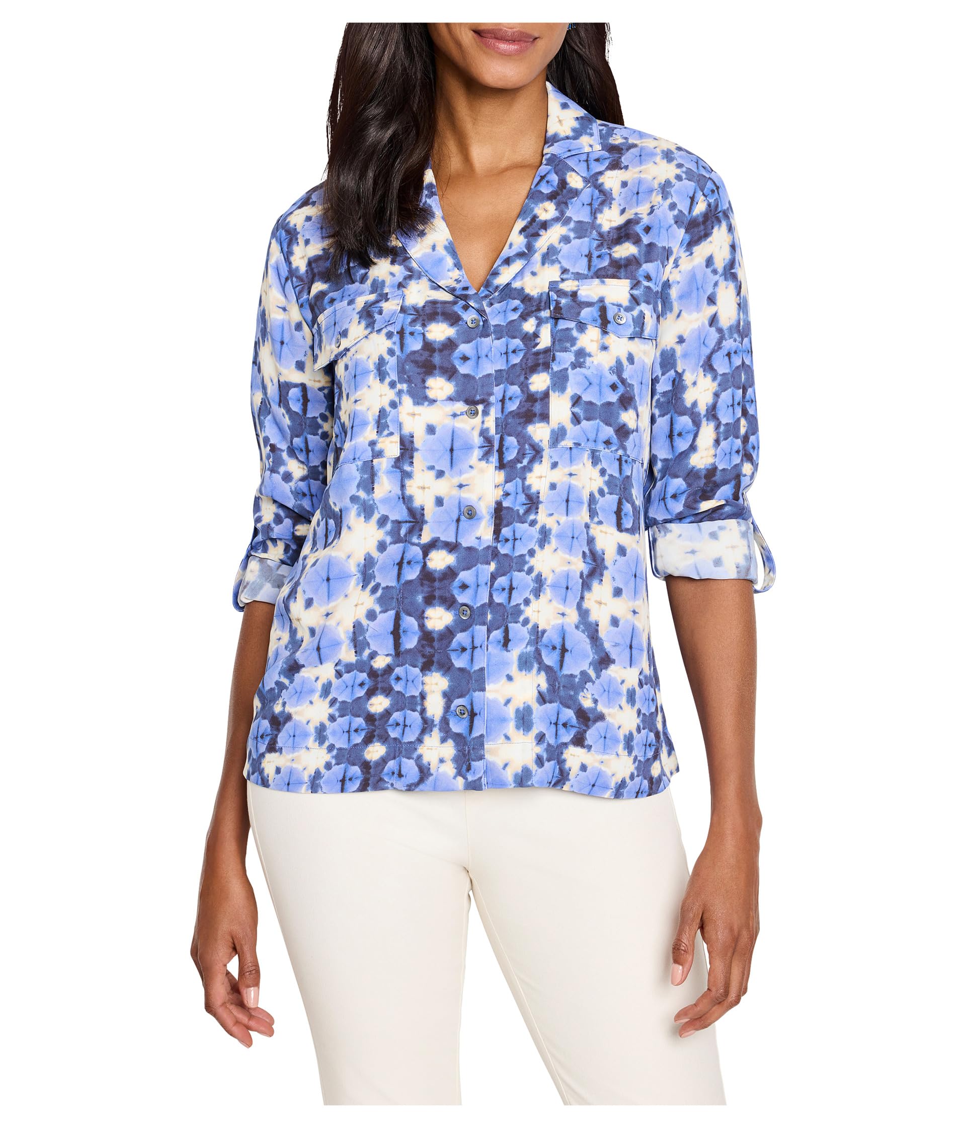 

Рубашка NIC+ZOE Shibori Stone Shirt, черный мульти