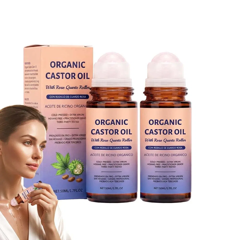 Органическое касторовое масло с роликом из розового кварца от Castor Oil, 2 шт. Generisch, 2Pcs