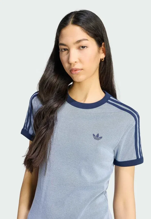 Футболка Adidas Originals 3S cali tee print t-shirt, теплая ваниль, яркое золото, ночной индиго — фото 3