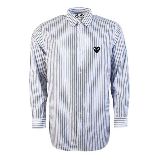 

Рубашка (WMNS) COMME des GARCONS PLAY Striped Shirt Black Emblem 'Blue'