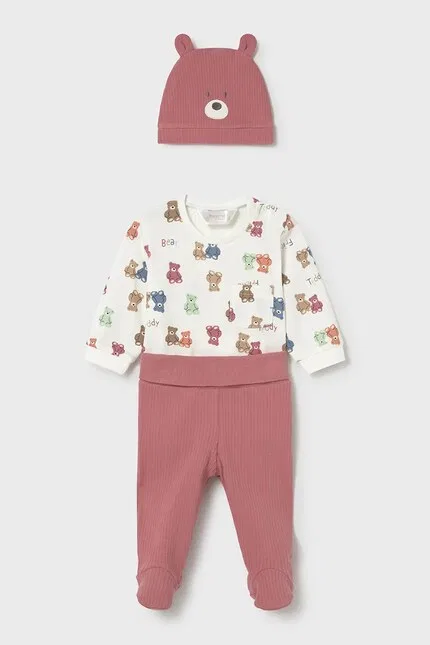 Комплект детский с узором Mayoral Newborn, розовый