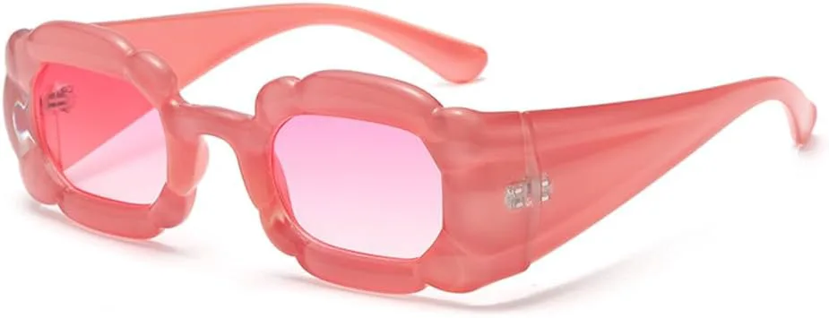 

Солнцезащитные очки в стиле панк с многоугольной оправой, устойчивой к УФ-излучению, модные персонализированные очки для женщин, очки для вечеринок KTUCN, Pink