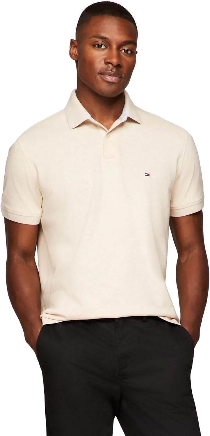 

Мужское поло Tommy Hilfiger S/S, Beige Heather, Бежевый, Мужское поло Tommy Hilfiger S/S, Beige Heather