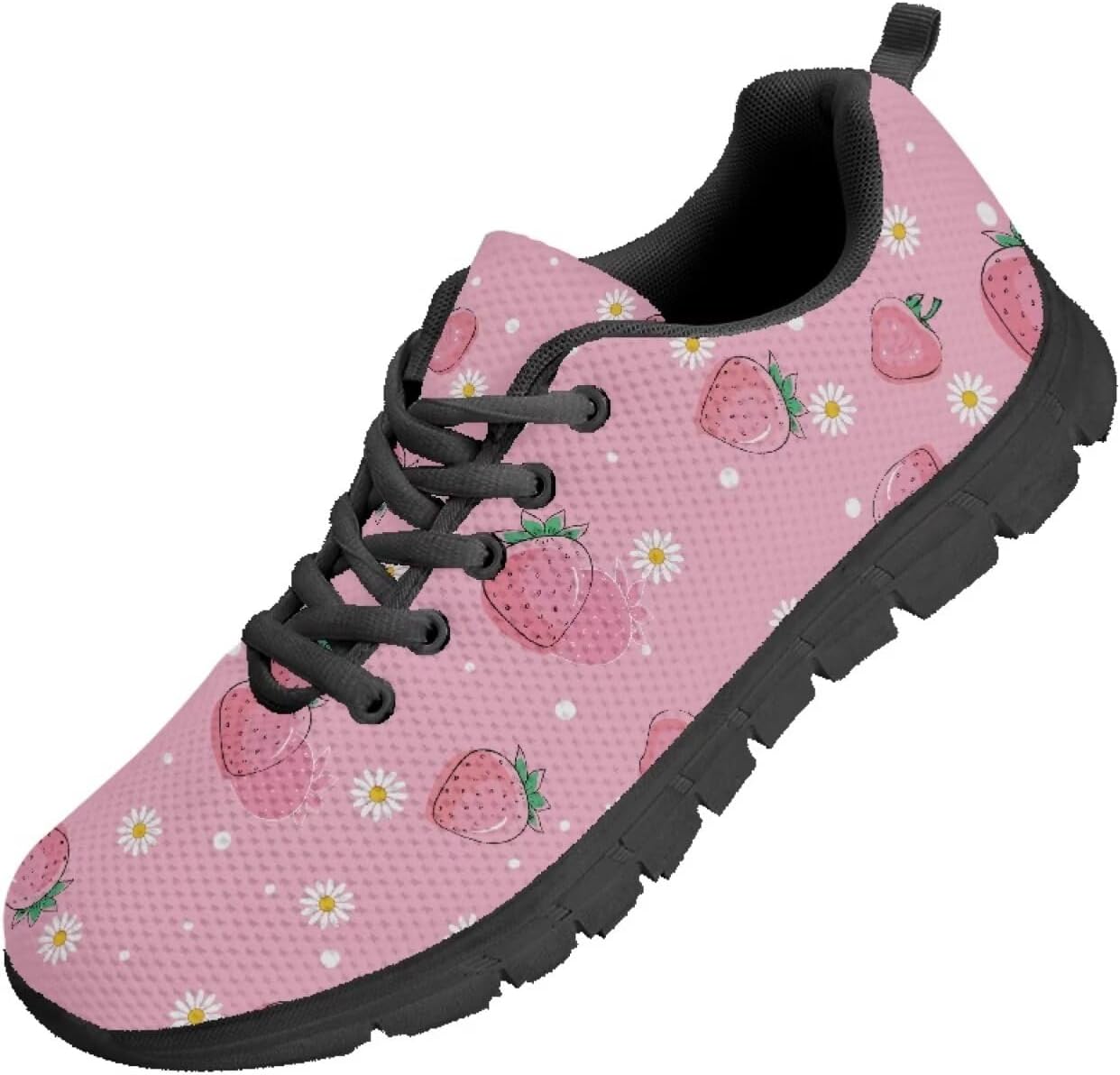 

Мужские кроссовки Funnydude Funny Print для ходьбы, классические шнуровки, дышащие сетчатые кроссовки для бега, Strawberry