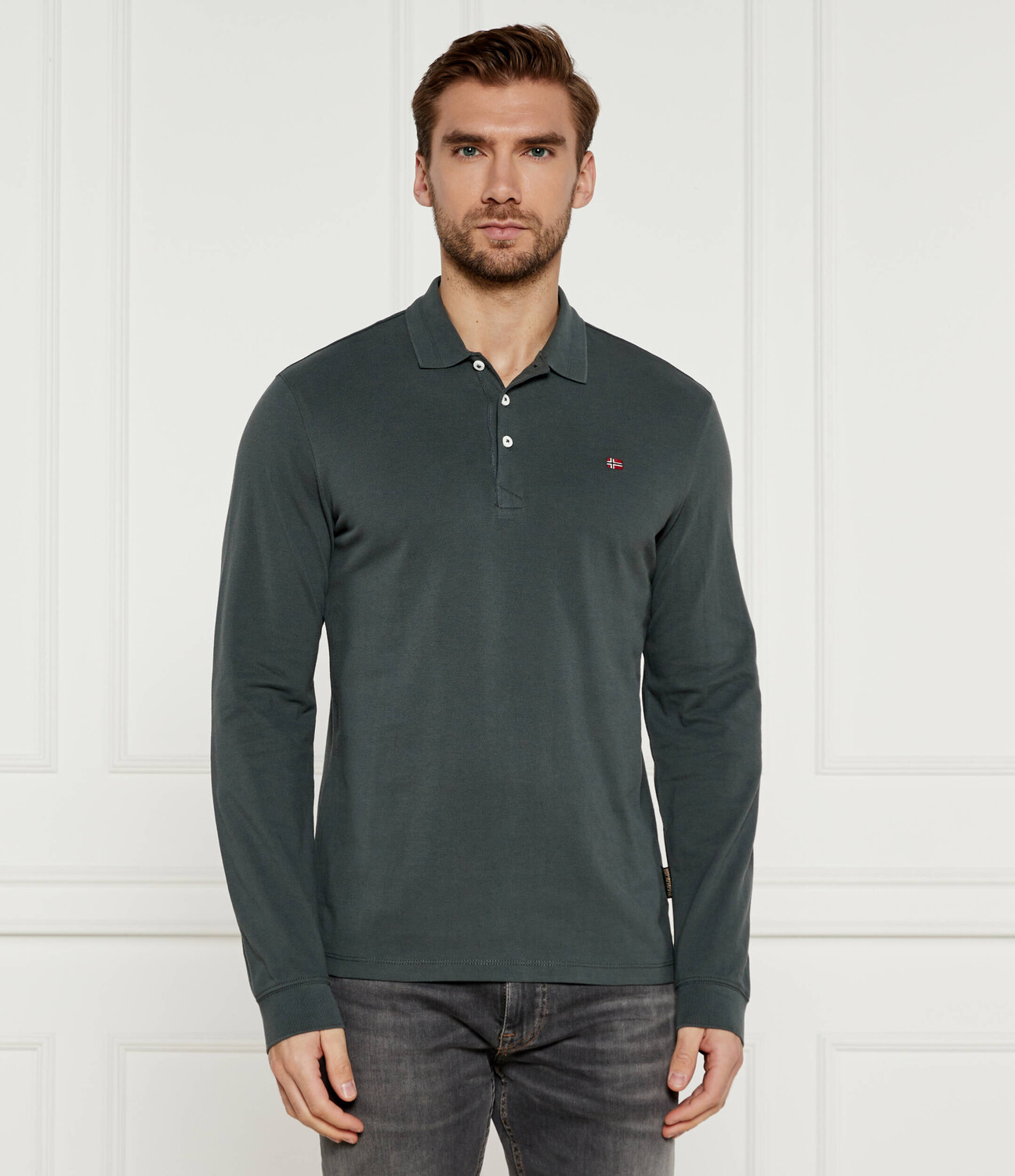 

Лонгслив Napapijri EALIS Regular Fit, зеленый