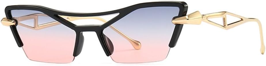 

Модные современные солнцезащитные очки «кошачий глаз» маленького размера для женщин и мужчин, ретро-солнцезащитные очки для женщин с защитой от УФ-излучения UV400 MTZJH, Black Grey Pink