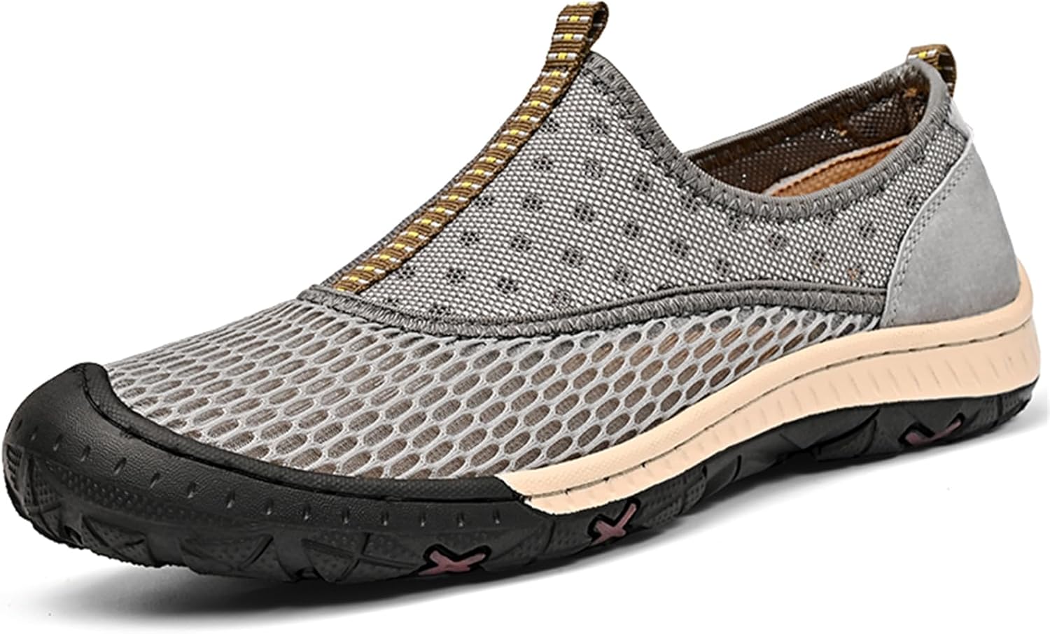 

Мягкие слипоны для мужчин, повседневная обувь, низкие кеды, дышащие, удобные, с амортизацией, для ходьбы и походов Abborora, серый