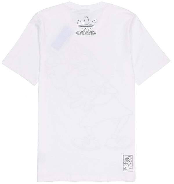 Футболка adidas originals x isney Crossover Cartoon Printing Casual Breathable Stripe Pattern Sports Short Sleeve White, мультиколор — фото 2
