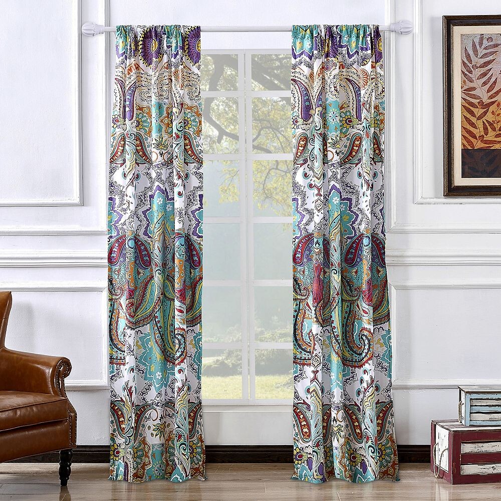 

Greenland Home Fashions Nirvana Набор из 2 оконных занавесок, цвет Teal