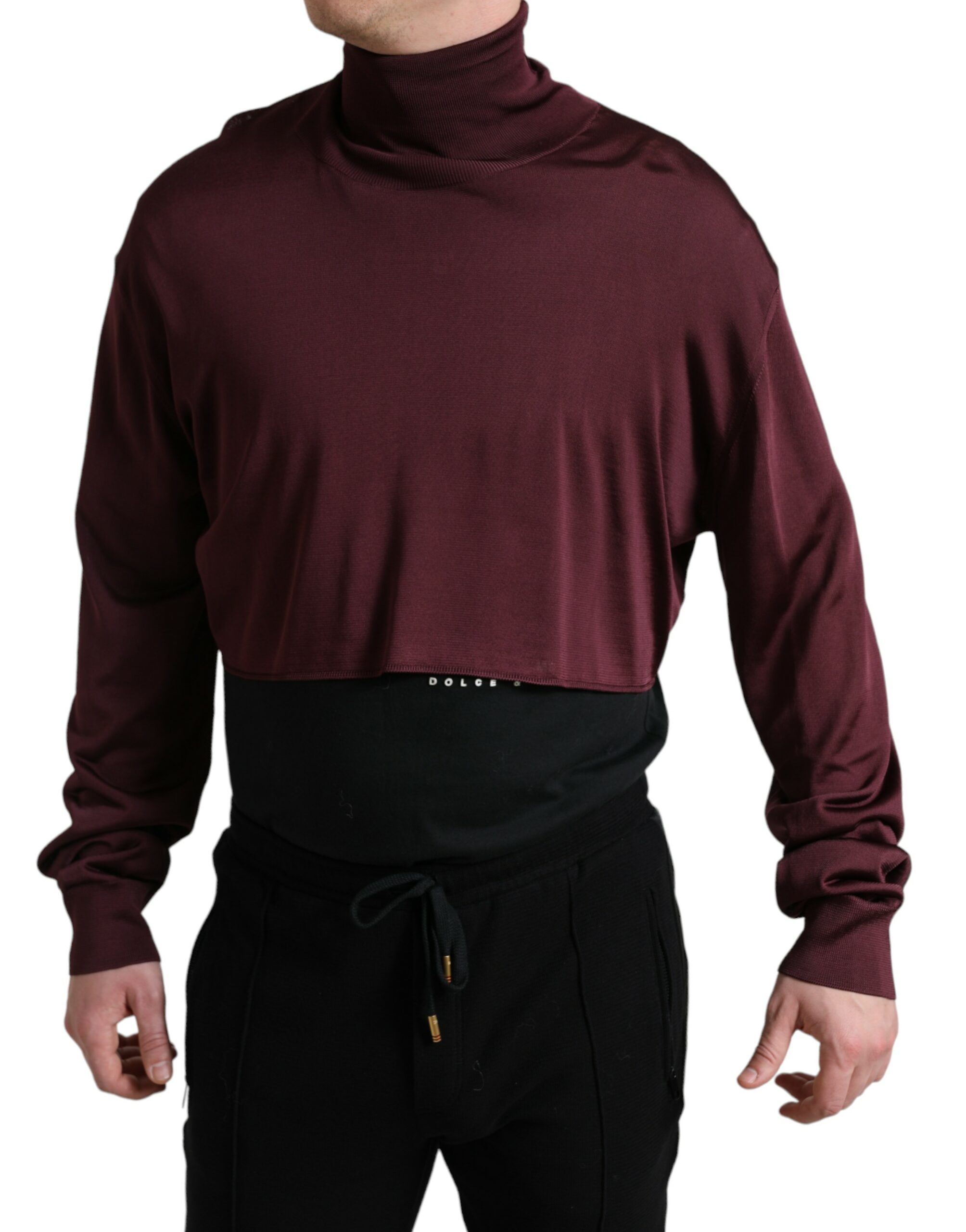 Водолазка из вискозы Maroon Dolce & Gabbana, бордовый — фото 2
