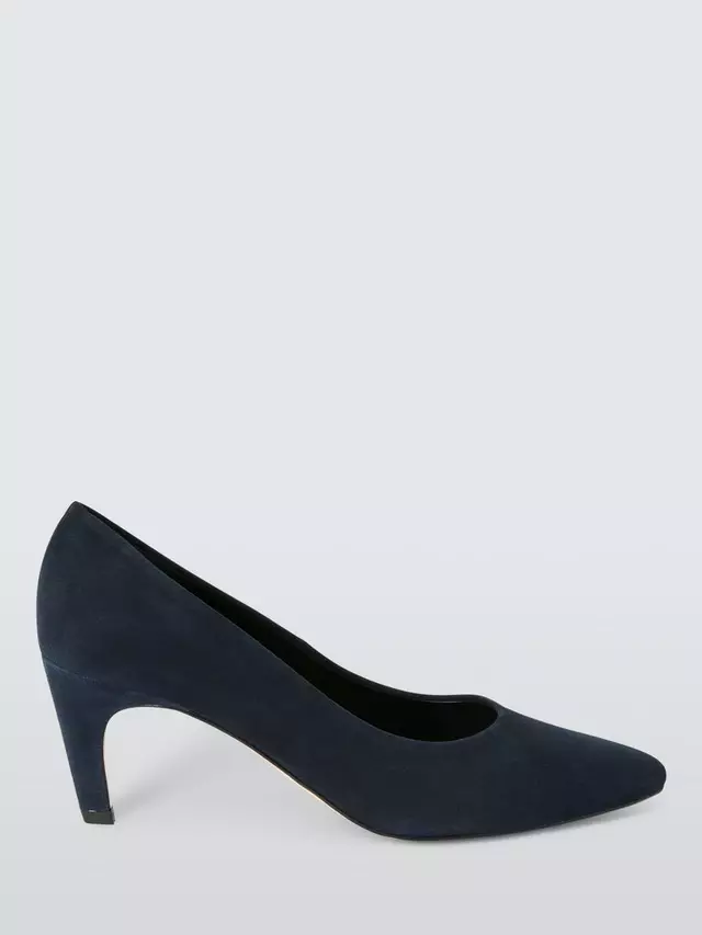 

Туфли-лодочки John Lewis Ava Suede Curve Heel High Vamp, черный