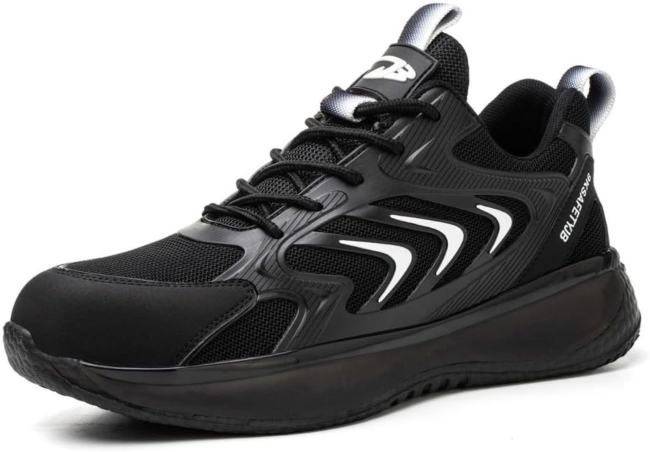 

Мужские кроссовки KYOESCAI с защитным стальным носком, неразрушаемые безопасные обувь, легкие, удобные, противоскользящие, для промышленного строительства, черный