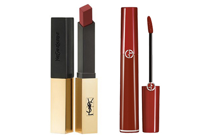 

SAINT LAURENT Красная помада-блеск для губ 405# + мини золотой бар тонкая туба чистая помада 2,2г комбо