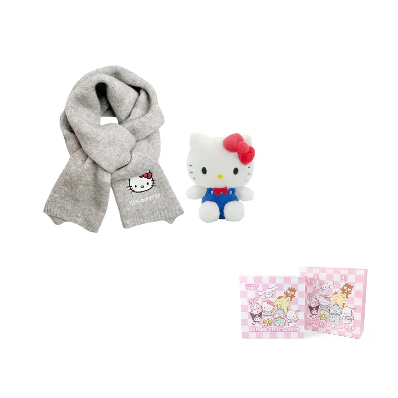 

Sanrio Вязаный шарф Hello Kitty X Hello Kitty унисекс, Hello Kitty Scarf+Large Doll