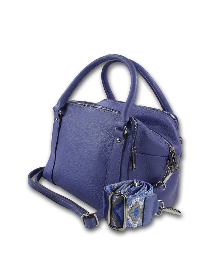 

Кожаная сумка через плечо, городская сумка Toscanto, синяя, около 22 см Toscanto