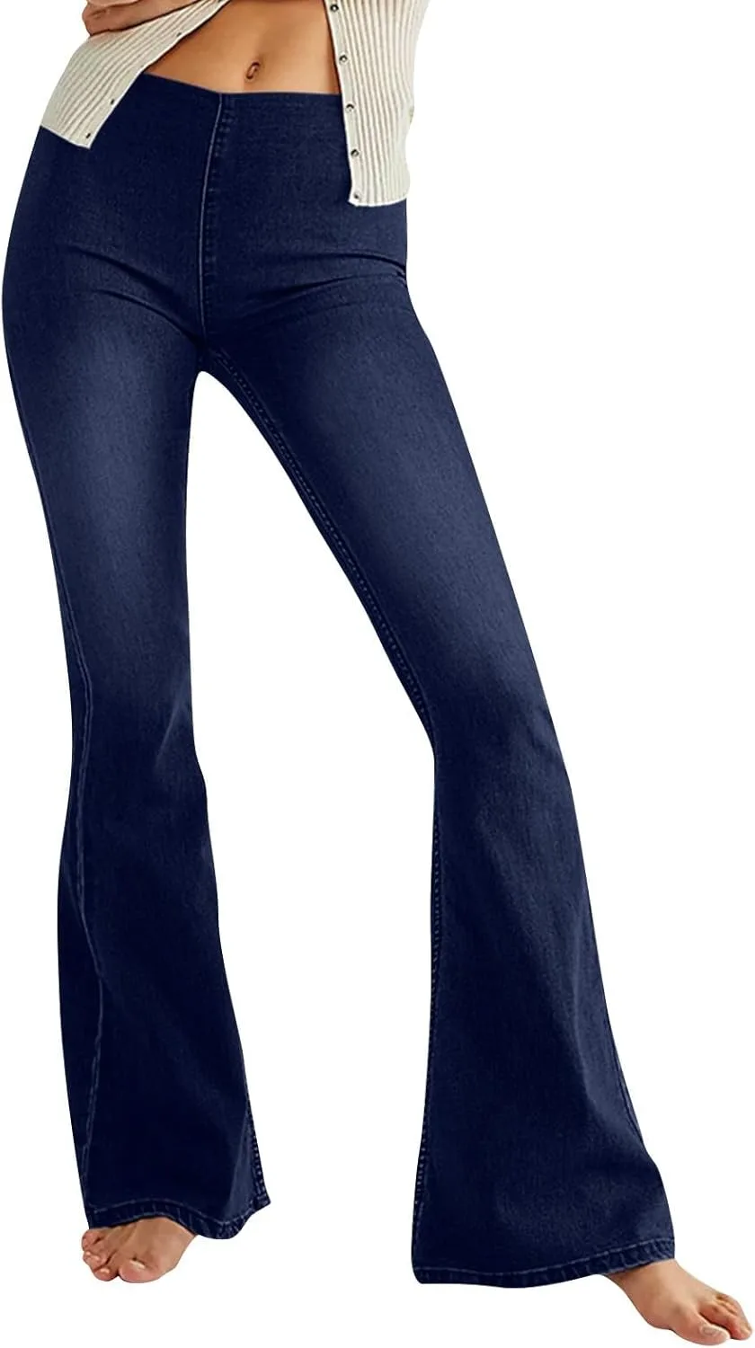 

Скинни джинсы для женщин с завышенной талией и расклешенным низом Tazeap