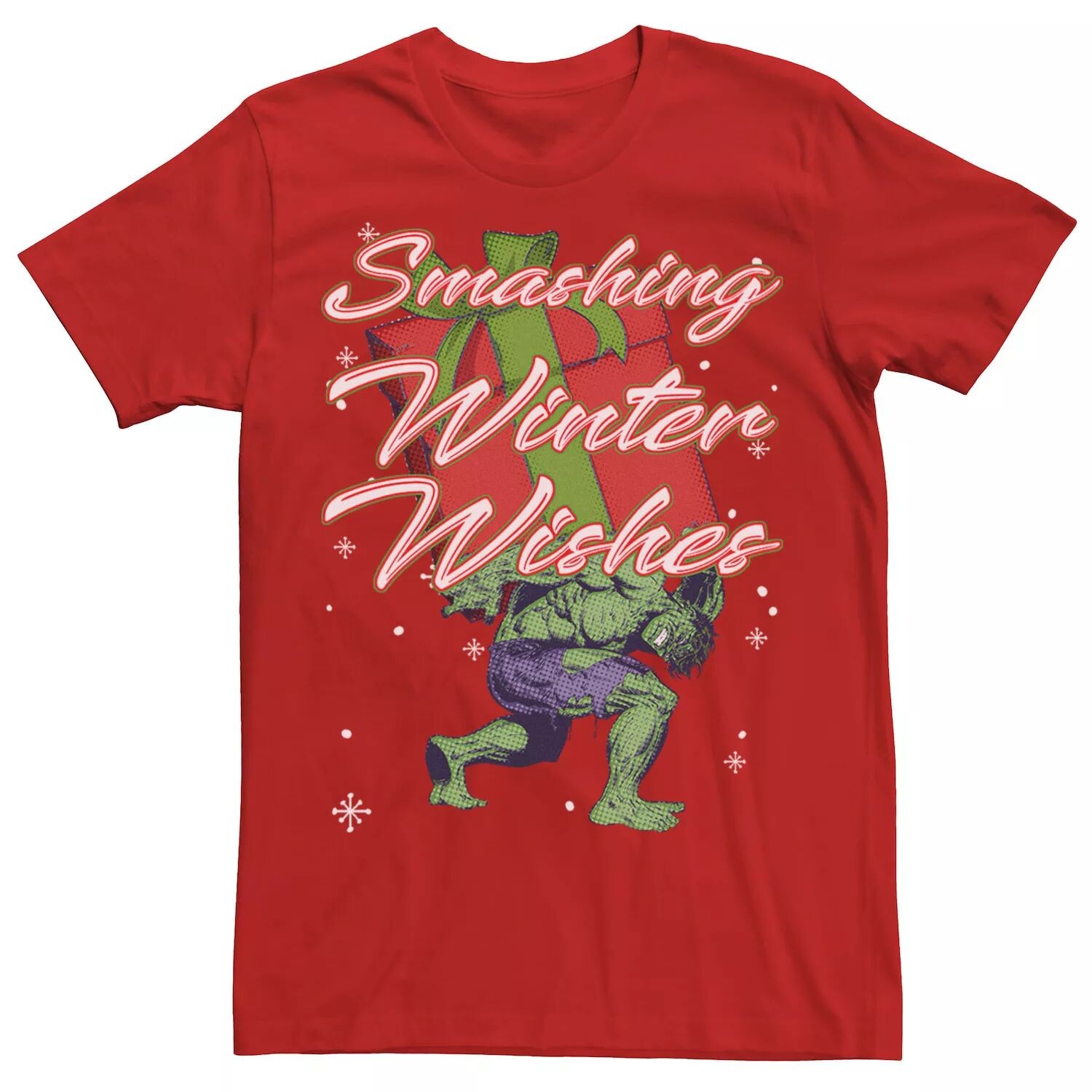 

Мужская футболка с рождественским рисунком Hulk Smashing Winter Wishes Marvel