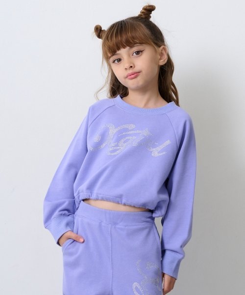 Короткая толстовка с логотипом из страз X-girl Stages, Lavender