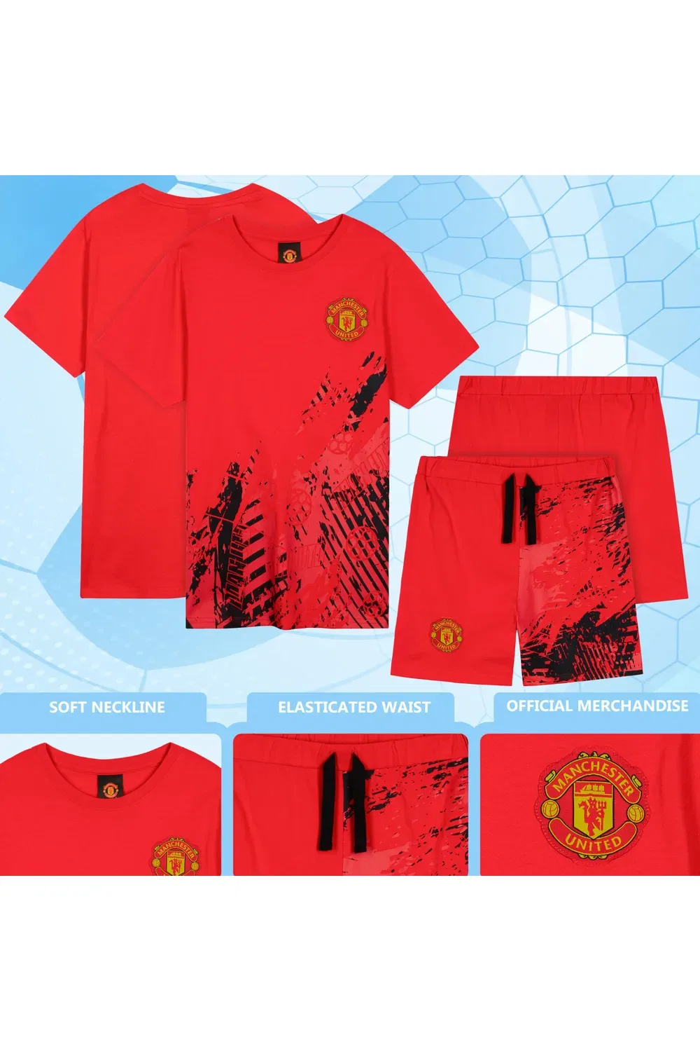 Пижама для мальчиков футбольная Manchester United Fc, красный — фото 4