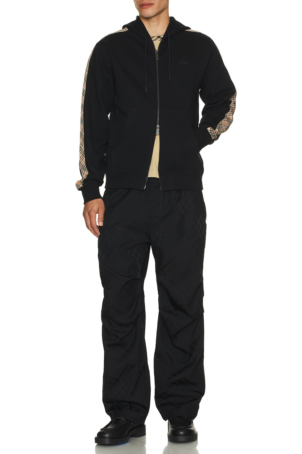 

Check Tape Zip Through Худи Burberry, Black
