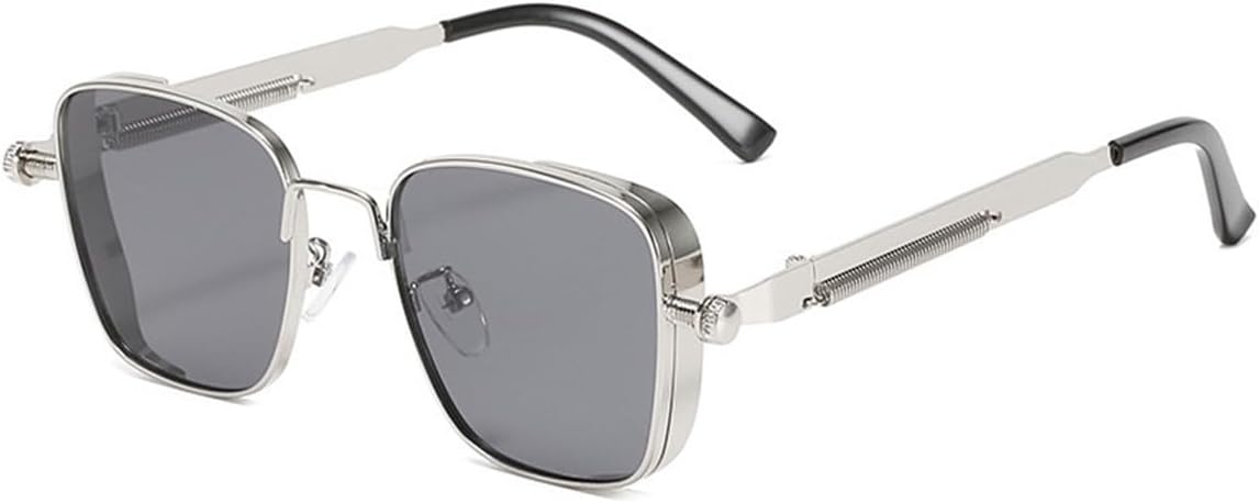 

1/6/100 упаковок ретро-солнцезащитных очков в стиле стимпанк с металлической оправой и защитой от УФ-излучения UV400. Доступны образцы и оптовые продажи ENSARJOE, 8479-1pc-silver/Grey